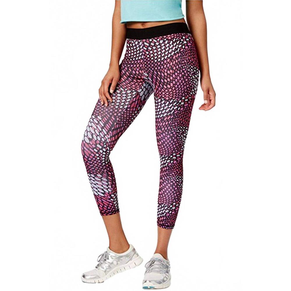 NEW HUE women's exposed waistband active capri leggings in tulip